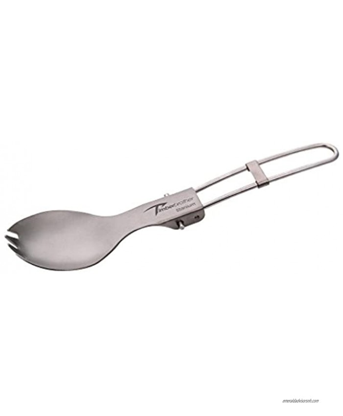 Timberbrother Titanium Folding Spork for Camping Hiking Fishing and Any Outdoor Activities