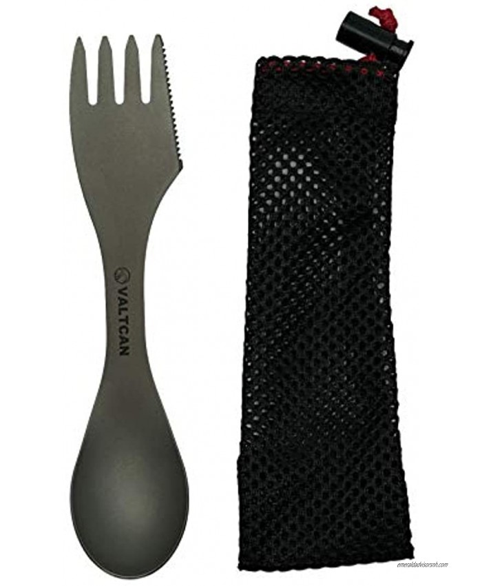 Valtcan Titanium “Food Shovel” Spork 3-in-1 Fork Spoon Knife Utensil
