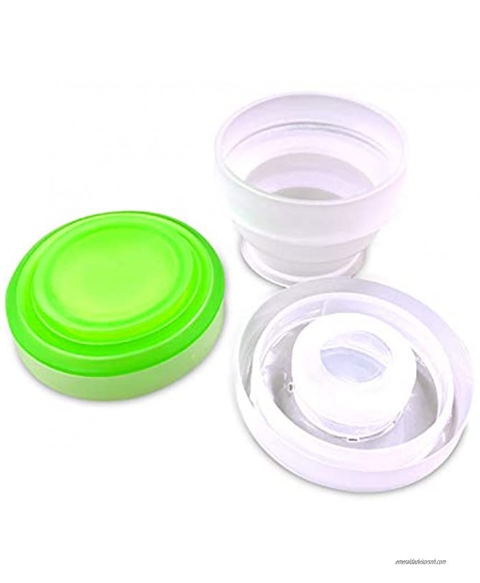 2 Pack Silicone Collapsible Travel Water Cup,Portable Camping Cup with Lids Food Grade Mugs Set for Outdoor Drinking. Collapsible Travel Water Cup,