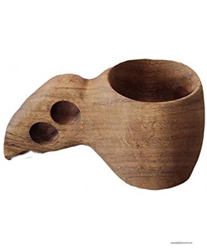 5 oz Kuksa Handcrafted Made of Walnut Wood Traditional Wooden Camping Cup Camping Backpacking Light Brown