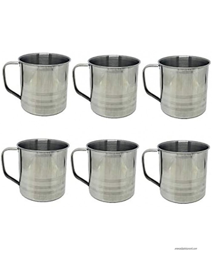 6 Pack 16oz Unbreakable Stainless Steel Camping Coffee Mug Drinking Soup Cup,16 Ounce each