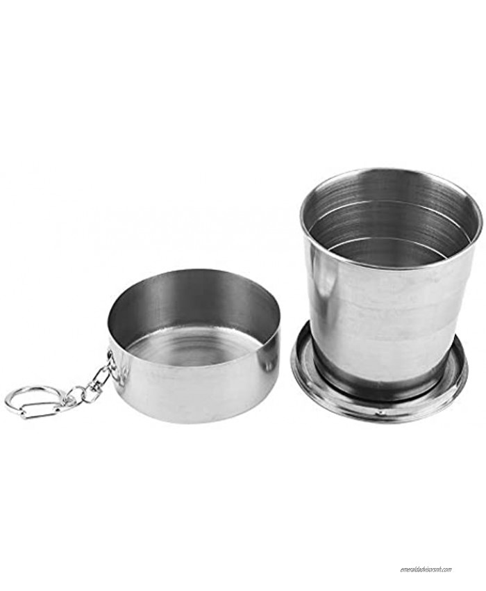 Aramox Stainless Steel Collapsible Cup Camping Trip Stainless Steel Portable Folding Collapsible Telescopic Tea Cup
