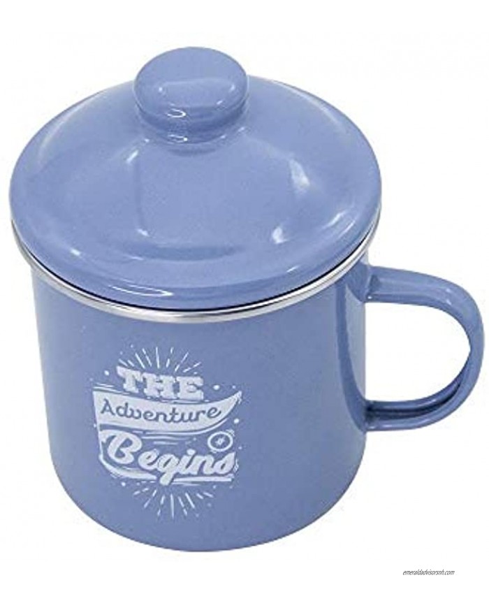 Gentlemen's Hardware Camping and Outdoor Enamel Coffee Mug whith cover on top