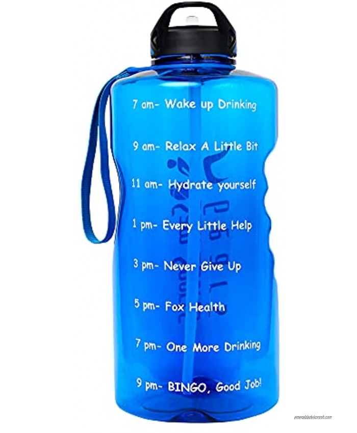 1 Gallon Water Bottles with Straw Motivational Water Bottles with Times to Drink Wide Mouth 1 Gallon Water Jugs for Drinking All Purpose Reusable Refillable Gym Travel Sports Water Gallon