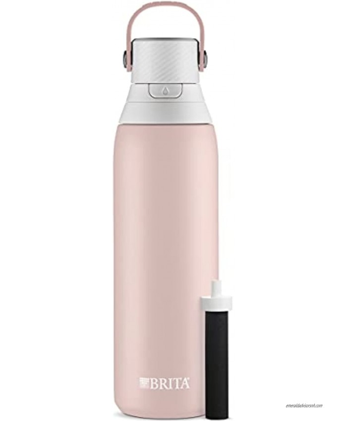 Brita Stainless Steel Water Filter Bottle 20 oz Rose