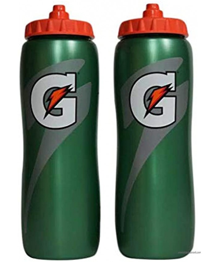 Gatorade 32 Oz Squeeze Water Sports Bottle Pack of 2 New Easy Grip Design