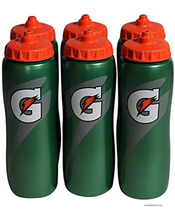 Gatorade 32 Oz Squeeze Water Sports Bottle Value Pack of 6 New Easy Grip Design for 2014