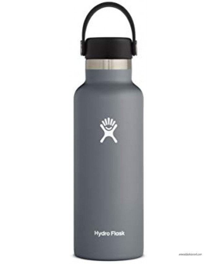 Hydro Flask 18 oz. Water Bottle Stainless Steel Reusable Vacuum Insulated with Standard Mouth Flex Lid