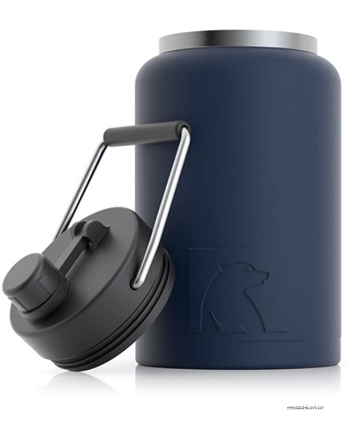 RTIC Jug Half Gallon Navy Matte Vacuum Insulated Large Water Bottle with Handle