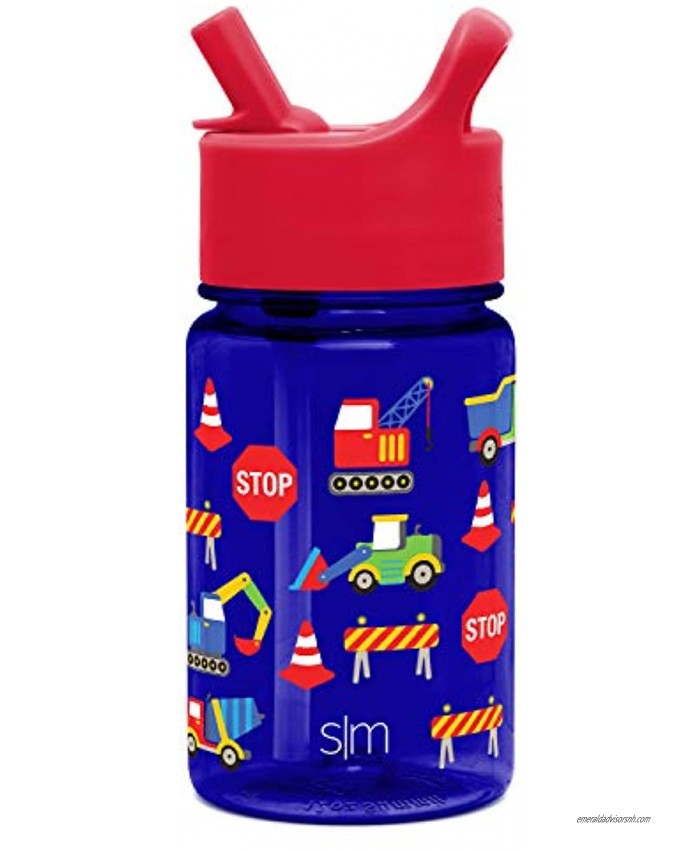 Simple Modern 12oz Summit Kids Tritan Water Bottle with Straw Lid for Toddler Dishwasher Safe Travel Tumbler Under Construction