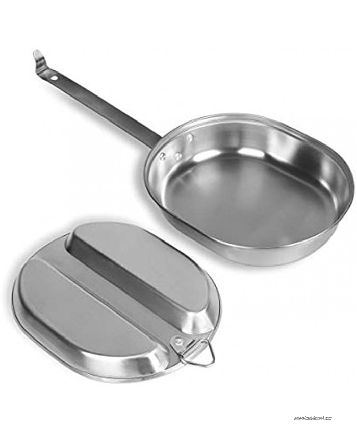 Goetland 304 Stainless Steel US Military Mess Kit Plate Set GI Type Outdoor Camping Hiking Picnic BBQ Beach