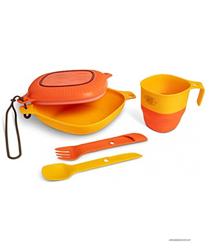 UCO 6-Piece Camping Mess Kit with Bowl Plate Camp Cup and Switch Spork Utensil Set