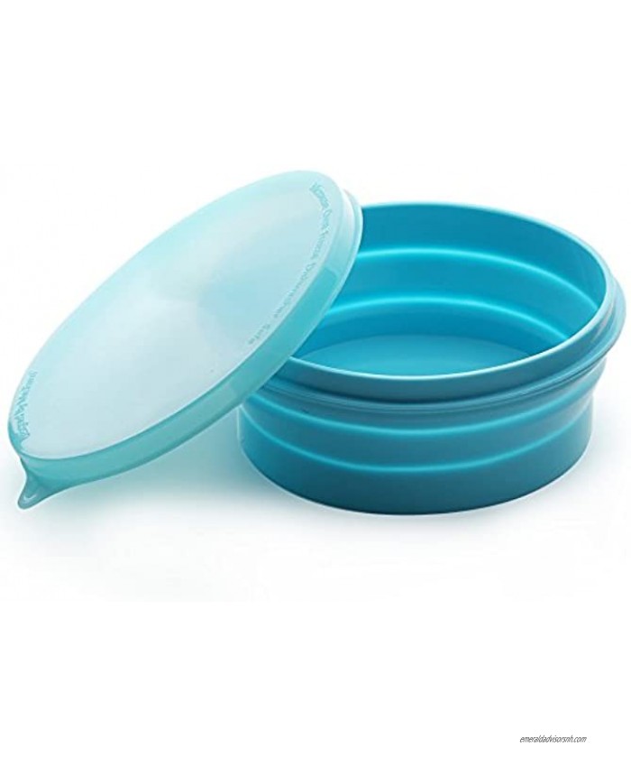IYYI ME.FAM Silicone Collapsible Bowl with Lid 800ML Folding Travel Bowl for Camping Hiking Heat Resistant Expandable Bowl