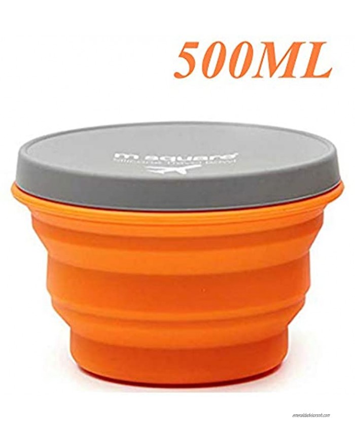 YYCC Collapsible Silicone Bowl with Lid for Outdoor Camping Travel Hiking and Indoor Home Kitchen Office School Student Food-Grade