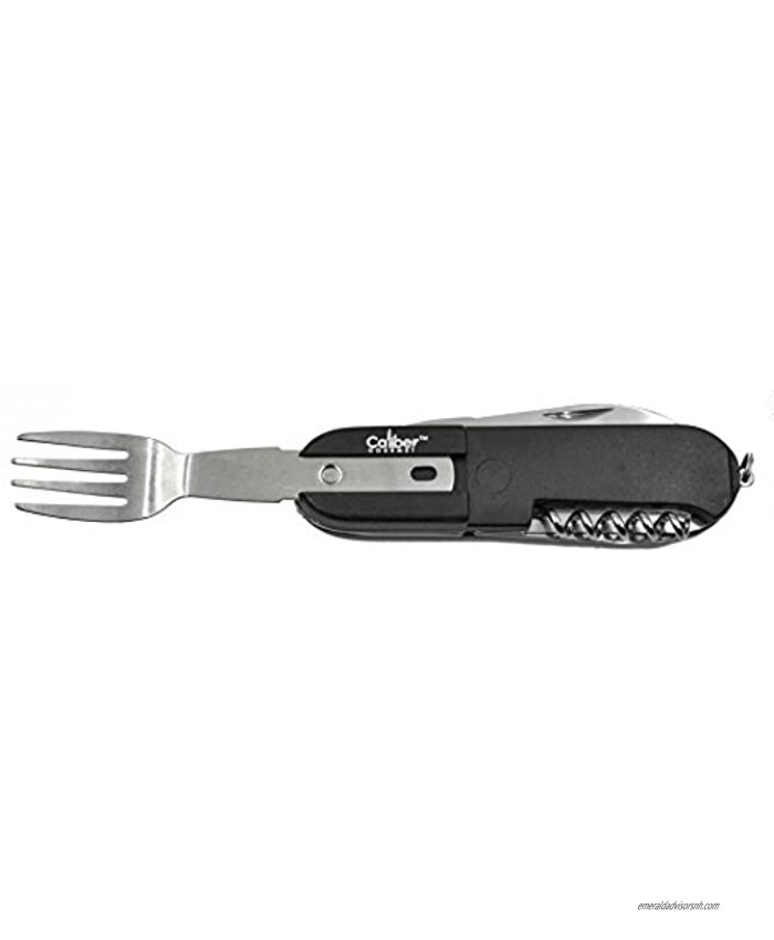 Caliber Gourmet Detachable Camping Fork and Spoon 7-in-1 Multi-Tool Eating Utensil