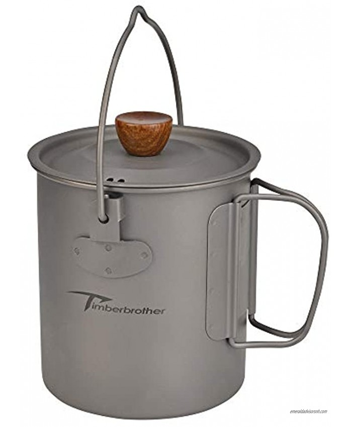 Timberbrother 25 OZ 750ml Titanium Coffee Mug,Camping Cooking Pot with Handle