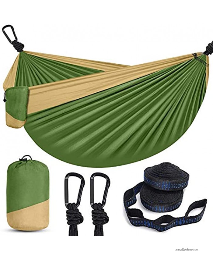 BSKSSK Hammock Camping Hammock for Outdoors Travel Backpacking Camping Gear Double Hammock with Tree Straps 18+1 Loops&Carabiners Portable Hammock for Backpacking,Hiking Gear,Yard,Garden-660 lbs