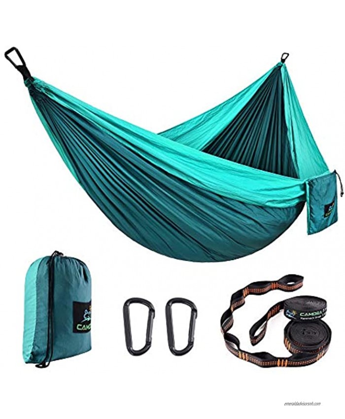 CAMDEA Double Camping Hammock with Tree Straps Camp Lightweight Portable Hammock 2 Person Hammock Tent Swing for Sleeping Backpacking Travel Outdoor Beach Hiking Sport