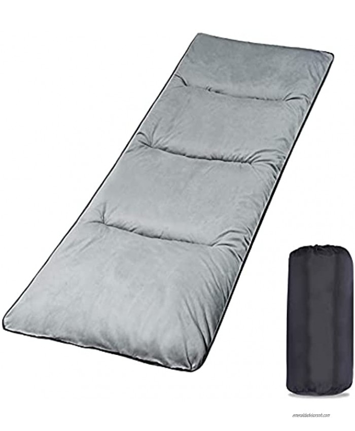CAMPMAX Cot Mattress Pad for Camping Comfortable XL Camp Cot Pads for Adults Outdoor Indoor Sleeping Grey Blue