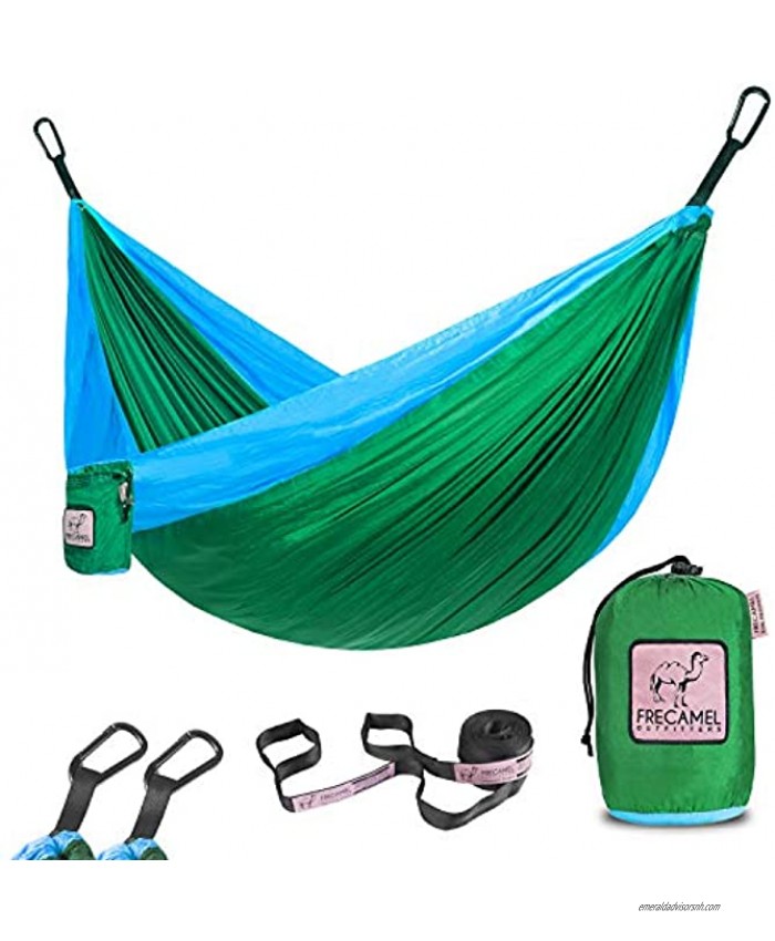 Kids Hammock for Camping or Hiking Portable Parachute Nylon Hammock Best Choice for The Family time Green & Blue