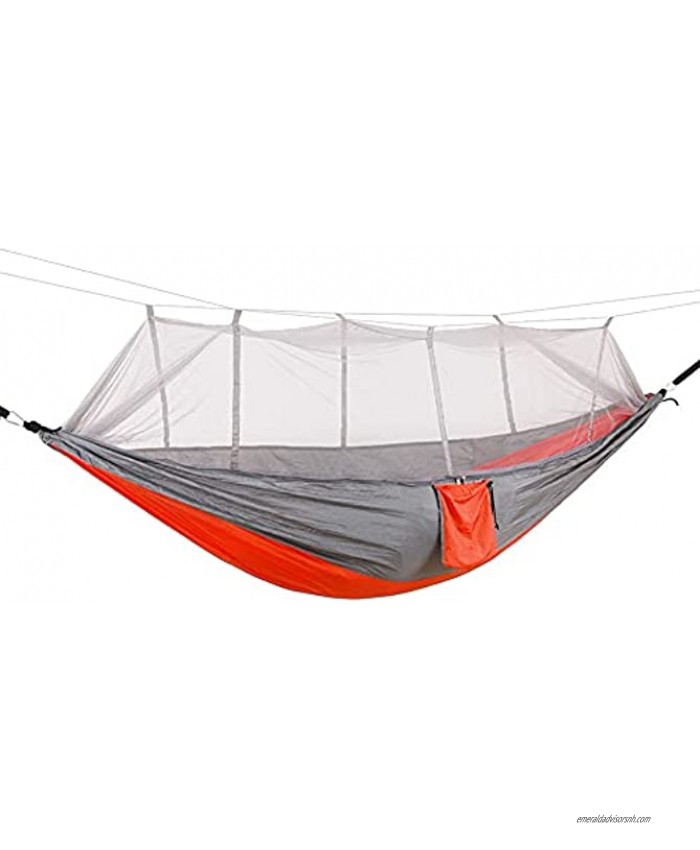 TenderWaves Double Camping Hammock with Mosquito Net Hammocks with Tree Straps Carabiners Lightweight Nylon Parachute for Indoor Outdoor Backpacking Survival Backyard Patio Beach,Travel.