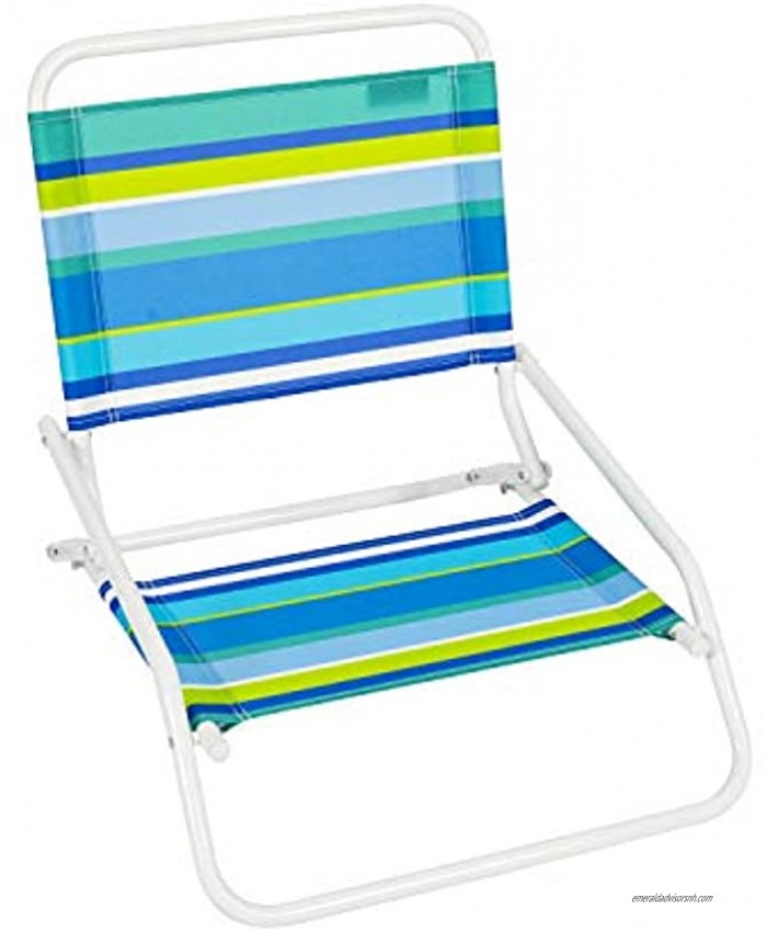 RIO Beach Wave 1-Position Beach Folding Sand Chair Ocean Stripes
