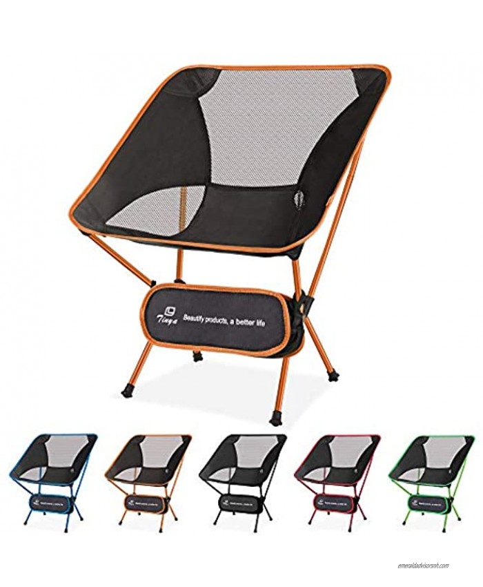 Tinya Ultralight Backpacking Camping Chair: Adults Backpacker Heavy Duty 230lb Capacity Packable Collapsible Portable Lightweight Compact Folding Beach Outdoor Picnic Travel Hiking