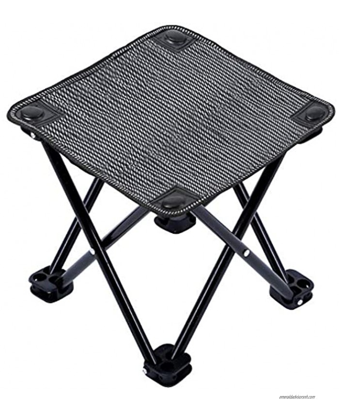 Mini Portable Folding Stool Outdoor Folding Camping Stool for Adults Picnic Fishing Travel Hiking Garden Beach Quickly-Fold Chair Oxford Cloth with Carry Bag 10” W x 10 D x 10.2 H