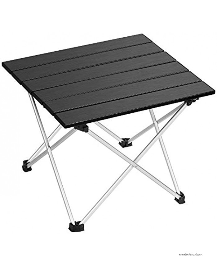 EDEUOEY Aluminum Folding Camping Table: Roll up Top Waterproof Bag Family Cooking Hiking Sand Picnic Low Mini Compact End Backpacking Outdoor Beach Collapsible Lightweight Small