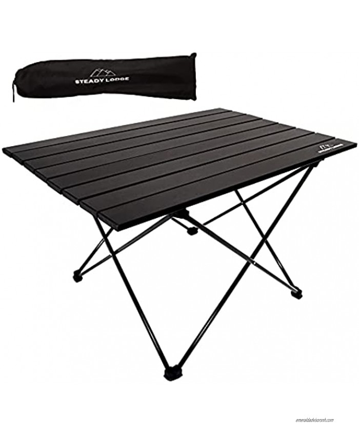 Portable Camp Folding Table Small Folding Camp Gear with Aluminum Table Top and Carry Bag Small and Lightweight for Beach Picnic Outdoors and Travel