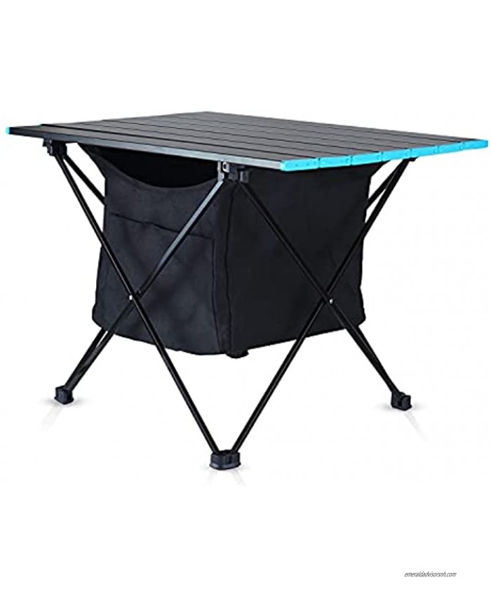 Portable Camping Table，Ultralight Beach Table with Aluminum Top and Carry Storage Bag for Camping Hiking Dining & Cooking BBQ Outdoor Picnic Medium
