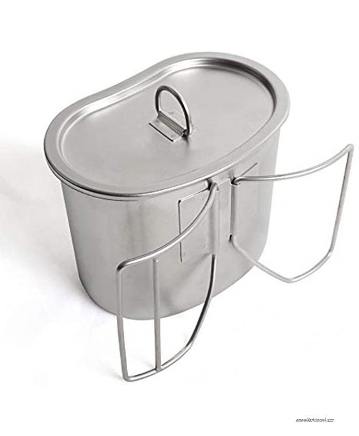 Goetland GI Style Stainless Steel US Army Canteen Cup 0.85QT with Lid
