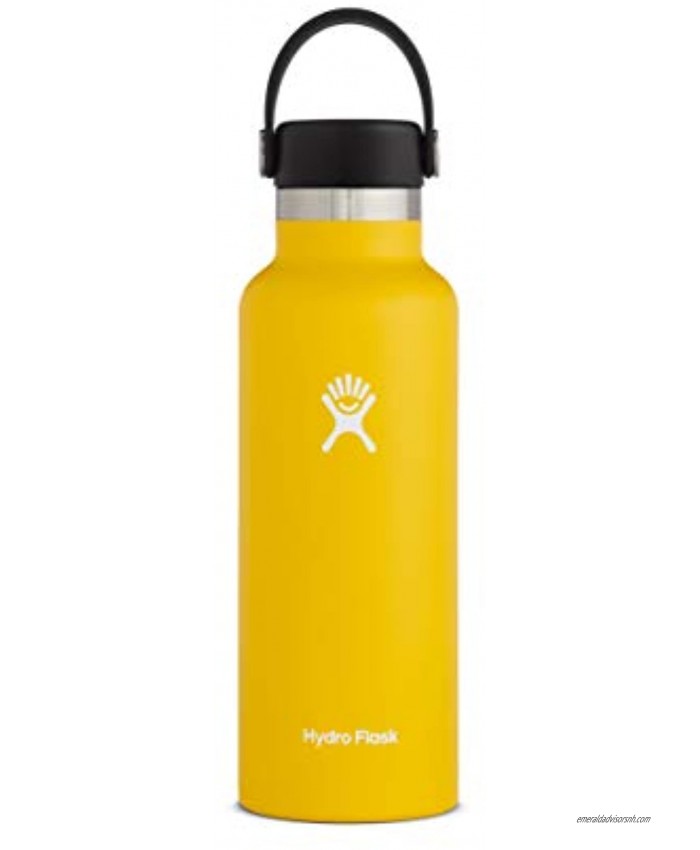 Hydro Flask Water Bottle Standard Mouth Flex Lid 18 oz Sunflower