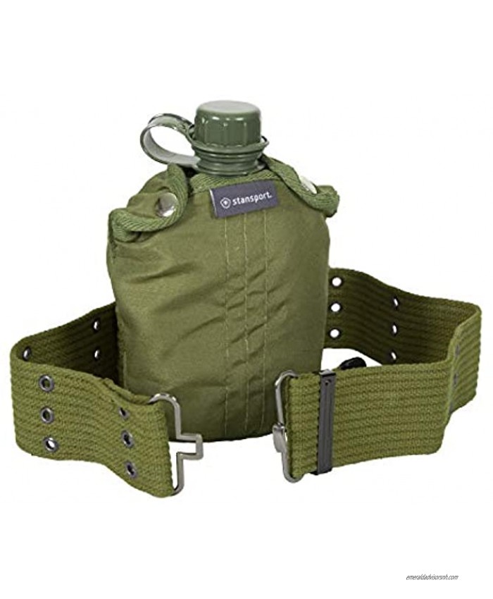 Stansport Plastic Canteen with Cover and Belt Set