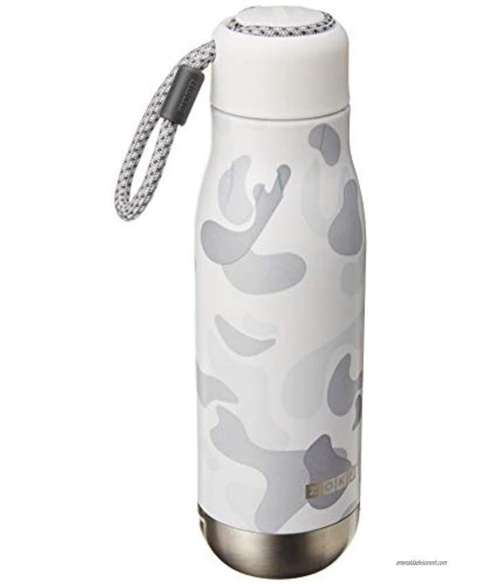 Zoku 18oz 500ml White Camo Vacuum Insulated SS Bottle ZK142