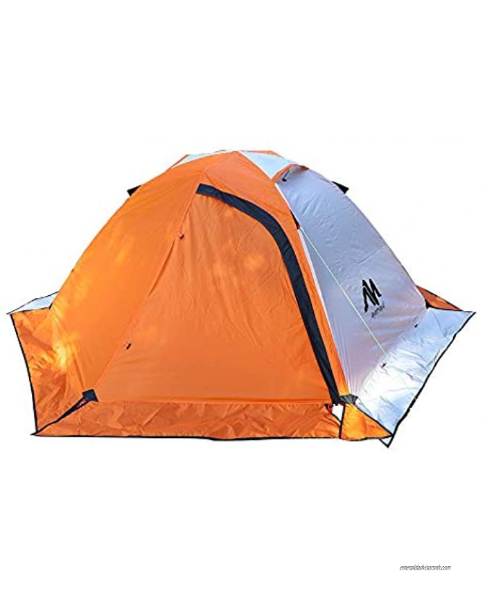 4 Season Backpacking Tent for 1-2 Person AYAMAYA Winter Cold Weather Ultralight Double Layer Waterproof 2 Doors & 2 Top Vent Easy Setup 2 Man Camping Tents for Backpacker Hiking Fishing Bikepacking