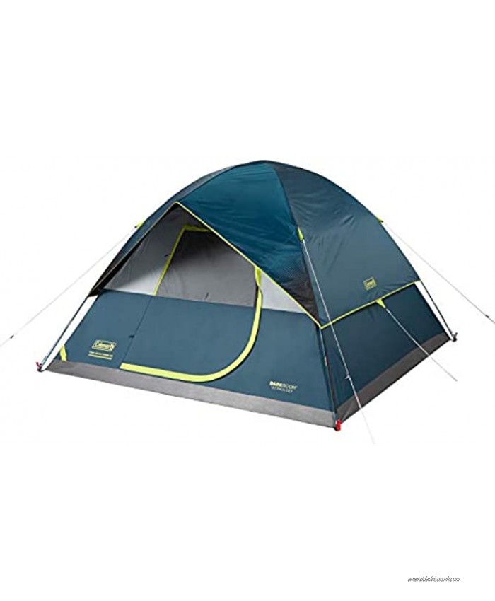 Coleman Camping Tent | 6-Person Dark Room Dome Camping Tent with Fast Pitch Setup Blue