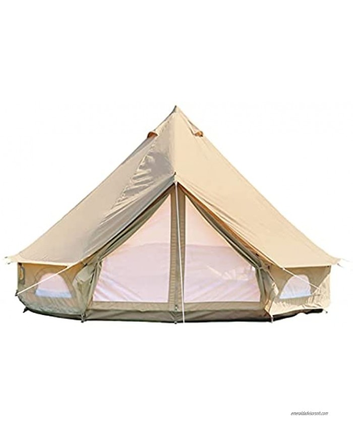 DANCHEL OUTDOOR 4-Season Cotton Canvas Yurt Tents for Family Camping Luxury Waterproof Glamping Bell Tent 4M=13ft