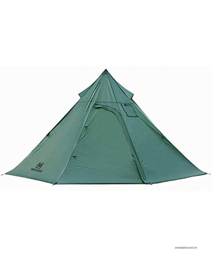OneTigris Iron Wall Stove Tent Lightweight Teepee Camping Tent with Removable Inner Mesh 20D SIL-Nylon 1-3 Persons for Backpacking Hiking Fishing Canoeing Travel Winter Camping