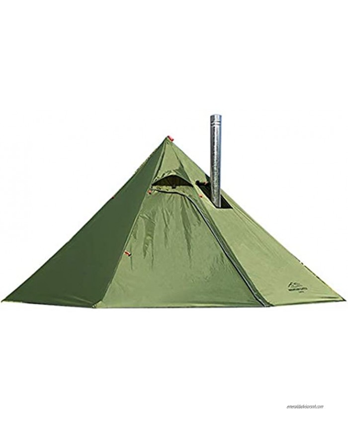 PRESELF 3 Person Lightweight Tipi Hot Tent with Fire Retardant Flue Pipes Window Teepee Tents for Family Team Outdoor Backpacking Camping Hiking
