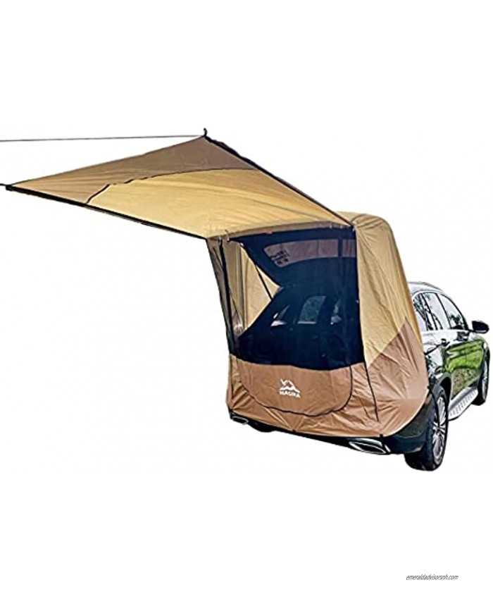 Tailgate Shade Awning Tent for Car Travel Small to Mid Size SUV Waterproof 3000MM Yellow Small