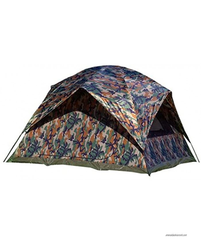 Texsport 5 Person Headquarters Camo Square Dome Family Camping Backpacking Tent  108 W x 108 D x 72 H