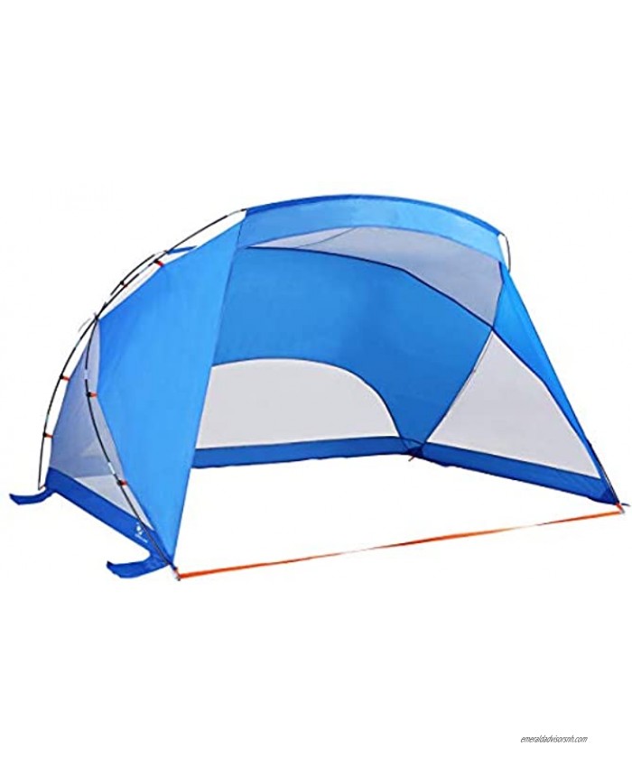 ALPHA CAMP 3 Person Sports Beach Shelter Easy Up Sun Shade 9’ x 6’ Blue