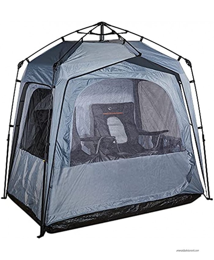 FOFANA All Weather Pod Sports Tent Largest Sports Pod Pop Up Tent for Up to 4 People Pop Up Pod for Rain Wind Cold Bugs Bubble Tent with Clear and Mesh Windows Weather Pods for Sports