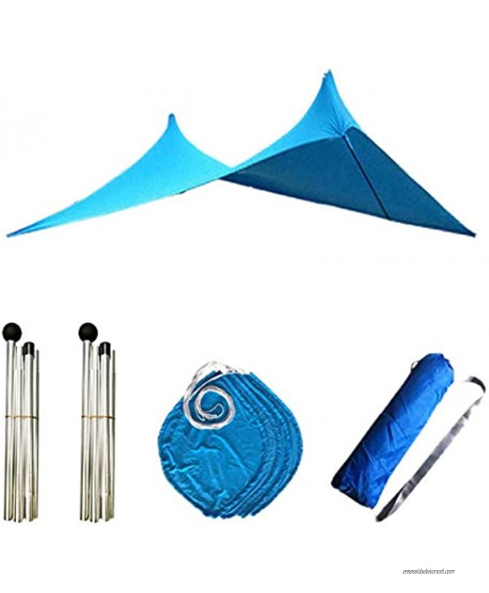 JJSCHMRC Sun Shade Canopy Multifunction Waterproof Rectangle Beach Tent Shelter with Carry Bag Poles Sandbags for Outdoor Parks Camping