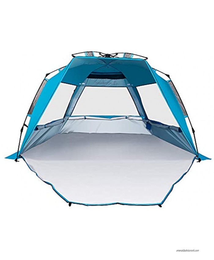 MOUNCHAIN Beach Tent Easy Setup 3-4 Person Family Camping Tent Waterproof Beach Tent Quick Pop Up for Hiking Picnic Traveling and Fishing