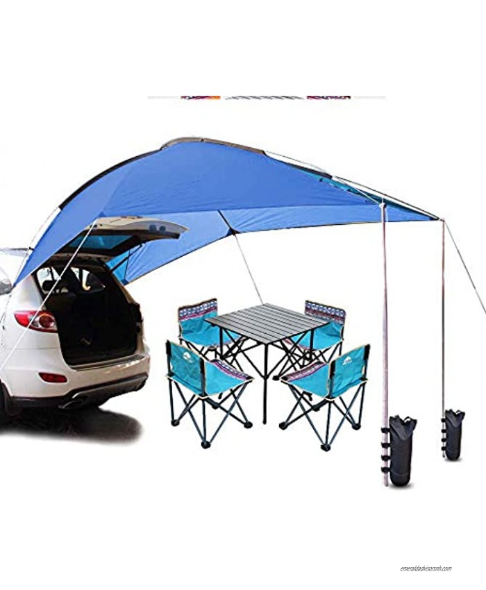 PlayDo Waterproof Teardrop Trailer Awning Portable Car SUV Awning Tent Sun Shelter Canopy for Camping 4 Persons