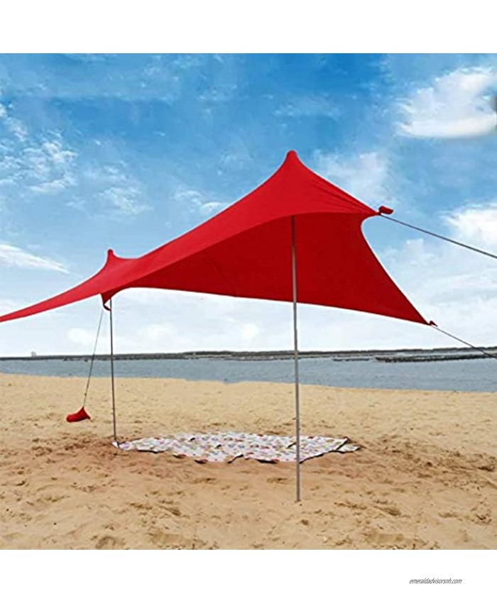 SYCOOVEN Multifunction Beach Awning Portable Travel Sun Shade Rectangle Canopy