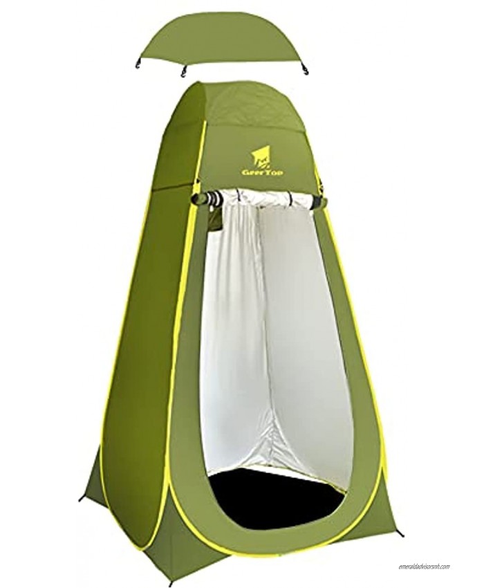 GEERTOP Portable Shower Tent Pop Up Privacy Tent for Camping Instant Camp Toilet Bathroom Changing Dressing Room Shelter with Mat for Outdoor Beach Fishing Hiking Travel