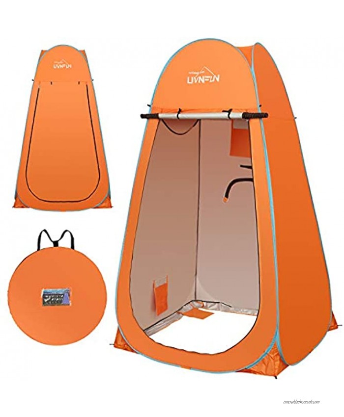 LUVNFUN 6.9 FT Pop Up Camping Shower Tent Portable Changing Room Privacy Shelter Tent for Outdoor Camping Toilet with Carrying Bag Extra Tall